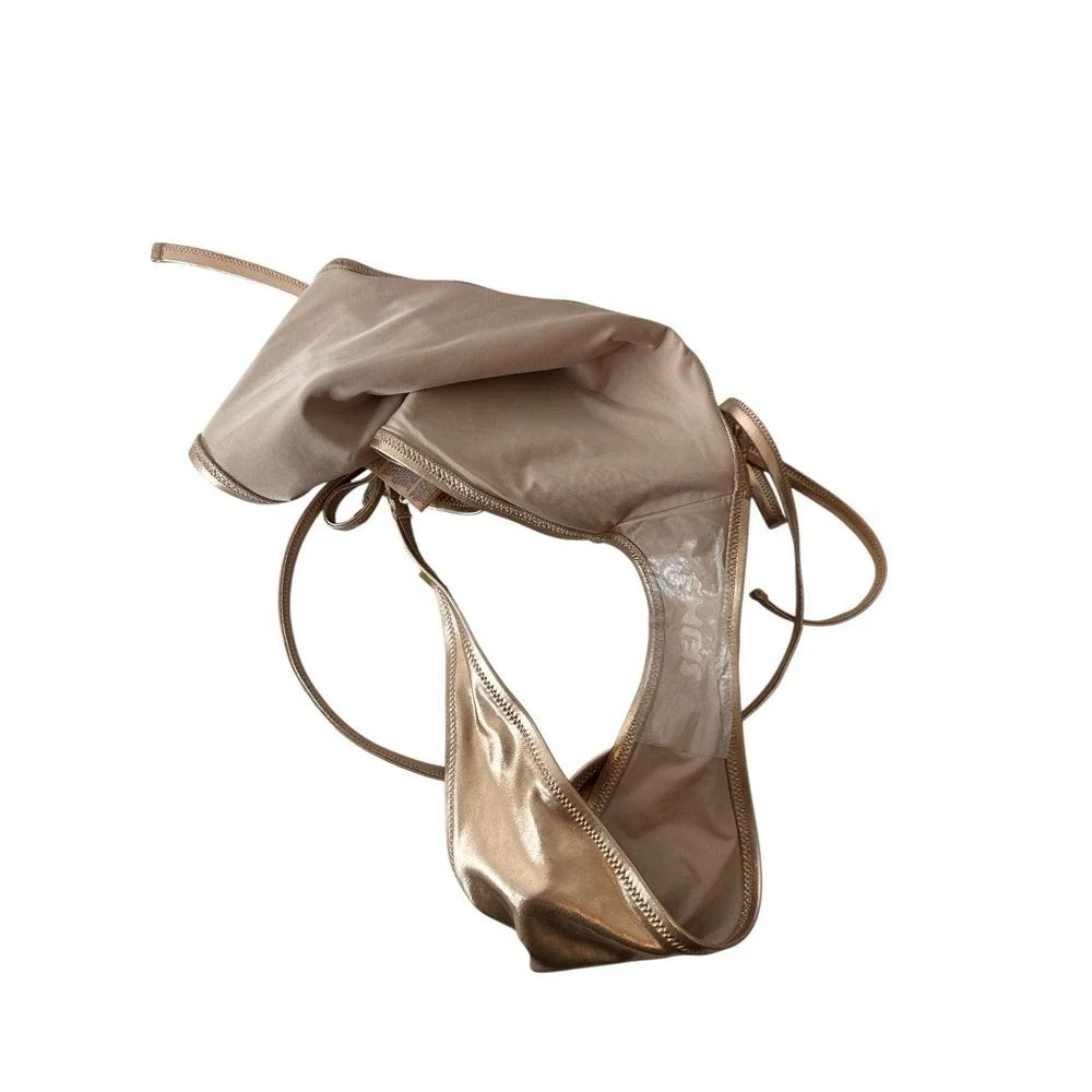 Skims | Metallic Champagne Swim Skimpy Triangle Bottom Women's 4X Plus Beach New
